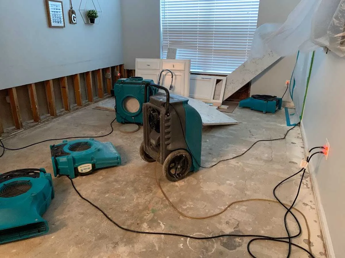 Dehumidifier in flood-cut room for Water Extraction & Removal in Shawnee